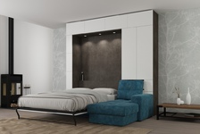 Шкаф кровать вертикальная с угловым диваном Comfort 140х200
